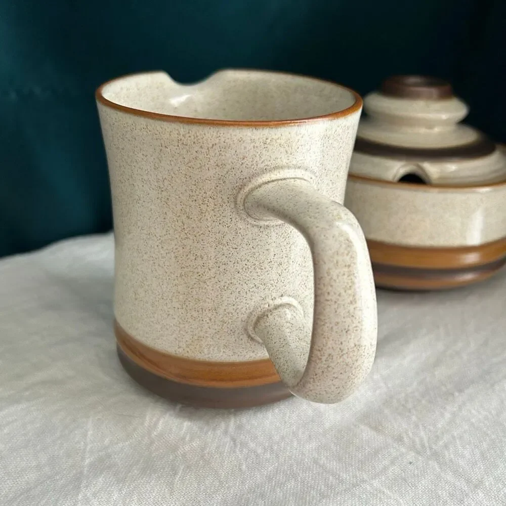 Denby-Langley Potter's Wheel Sugar Creamer Speckled Stoneware